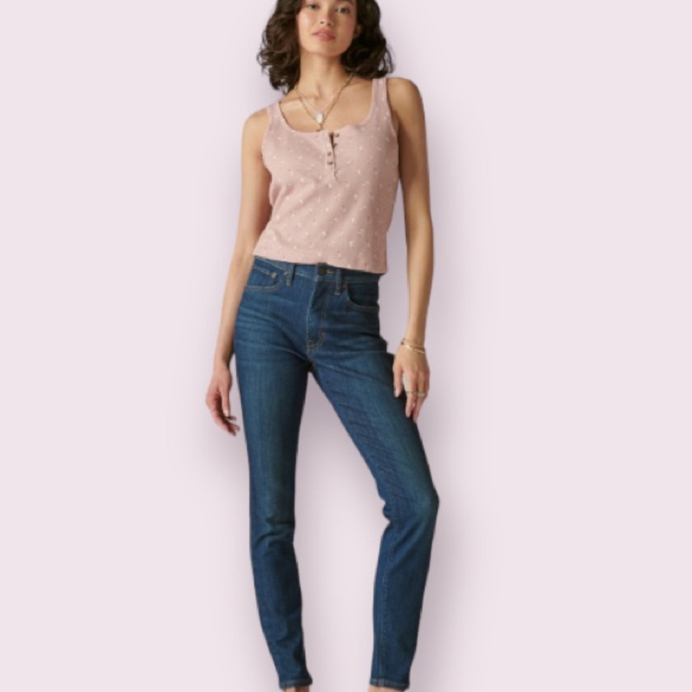 Lucky Brand Bridgette High Rise Skinny Jeans with Raw Hem